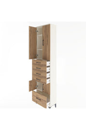 Arges Dolap 4 Raflı 5 Çekmeceli 4 Kapaklı 60x30x243 - S32M014V3A