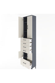 Arges Dolap 4 Raflı 5 Çekmeceli 4 Kapaklı 60x30x243 - S32M014V4A