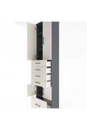 Arges Dolap 4 Raflı 5 Çekmeceli 4 Kapaklı 60x30x243 - S32M014V4A