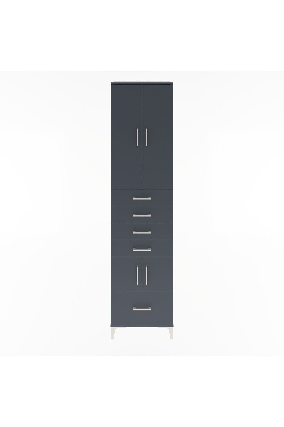 Arges Dolap 4 Raflı 5 Çekmeceli 4 Kapaklı 60x30x243 - S32M014V5A