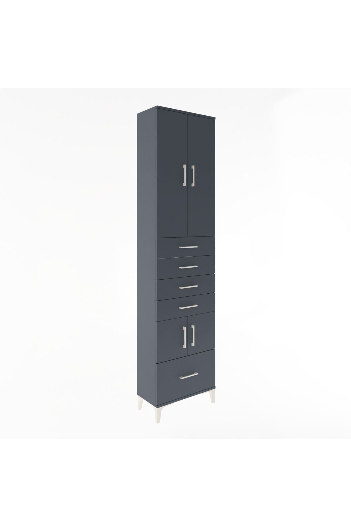 Arges Dolap 4 Raflı 5 Çekmeceli 4 Kapaklı 60x30x243 - S32M014V5A