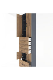 Arges Dolap 4 Raflı 5 Çekmeceli 4 Kapaklı 60x30x243 - S32M014V6A