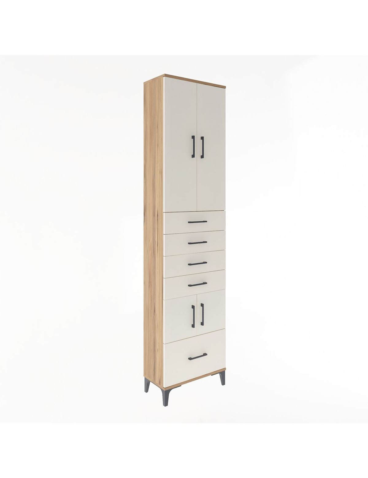 Arges Dolap 4 Raflı 5 Çekmeceli 4 Kapaklı 60x30x243 - S32M014V7A