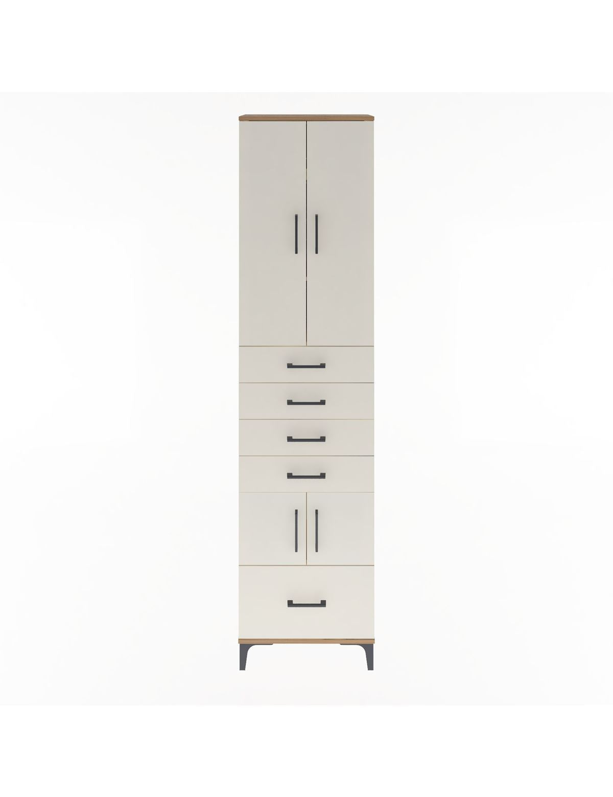 Arges Dolap 4 Raflı 5 Çekmeceli 4 Kapaklı 60x30x243 - S32M014V7A