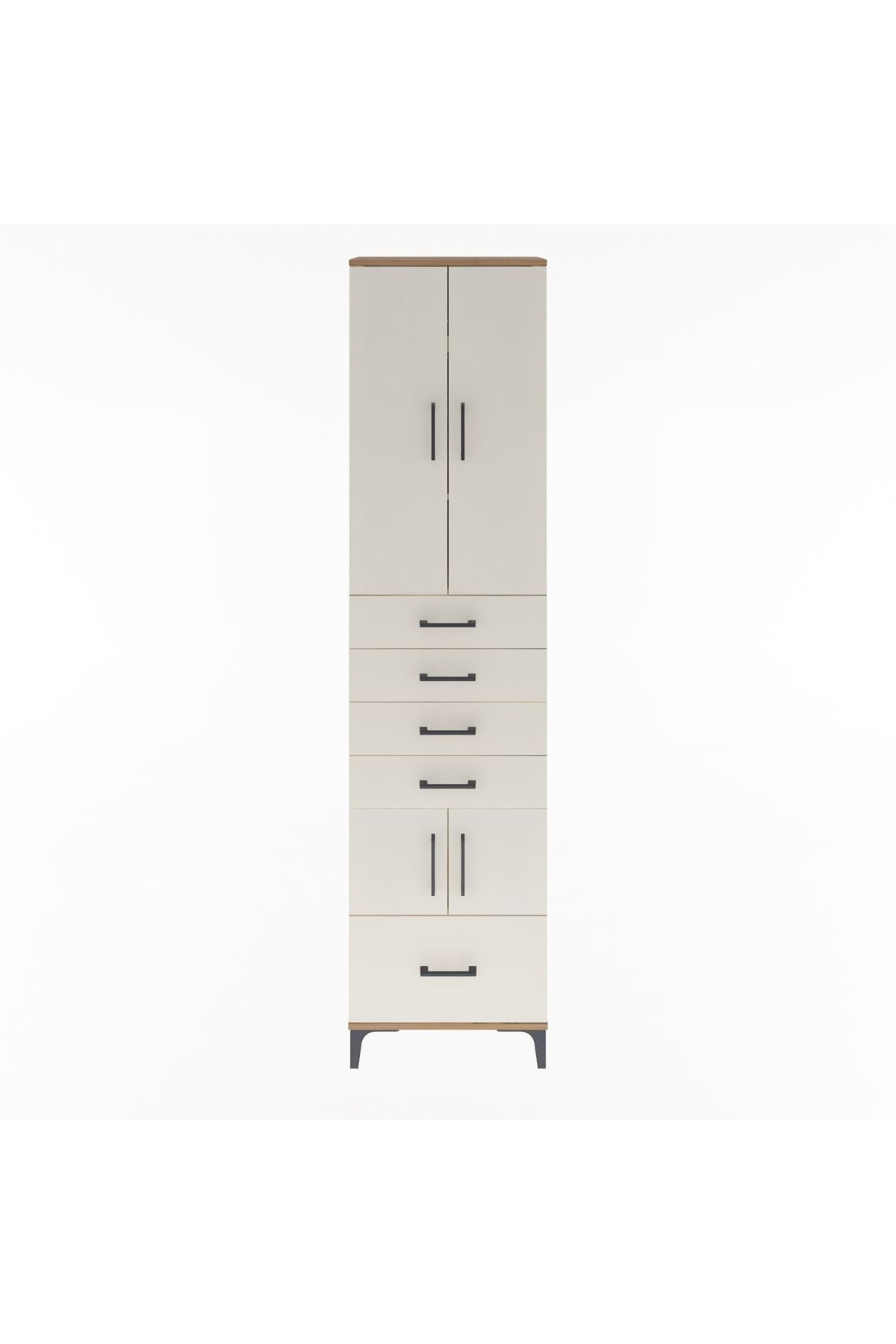 Arges Dolap 4 Raflı 5 Çekmeceli 4 Kapaklı 60x30x243 - S32M014V7A