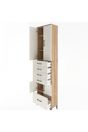 Arges Dolap 4 Raflı 5 Çekmeceli 4 Kapaklı 60x30x243 - S32M014V7A