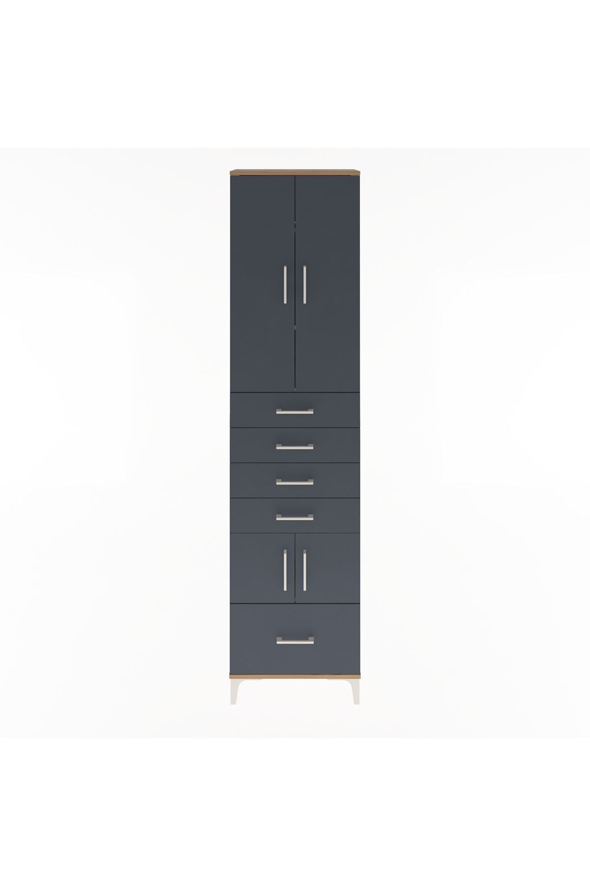 Arges Dolap 4 Raflı 5 Çekmeceli 4 Kapaklı 60x30x243 - S32M014V8A