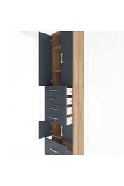 Arges Dolap 4 Raflı 5 Çekmeceli 4 Kapaklı 60x30x243 - S32M014V8A