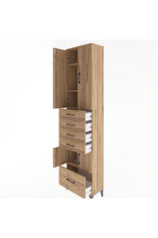 Arges Dolap 4 Raflı 5 Çekmeceli 4 Kapaklı 60x30x243 - S32M014V9A