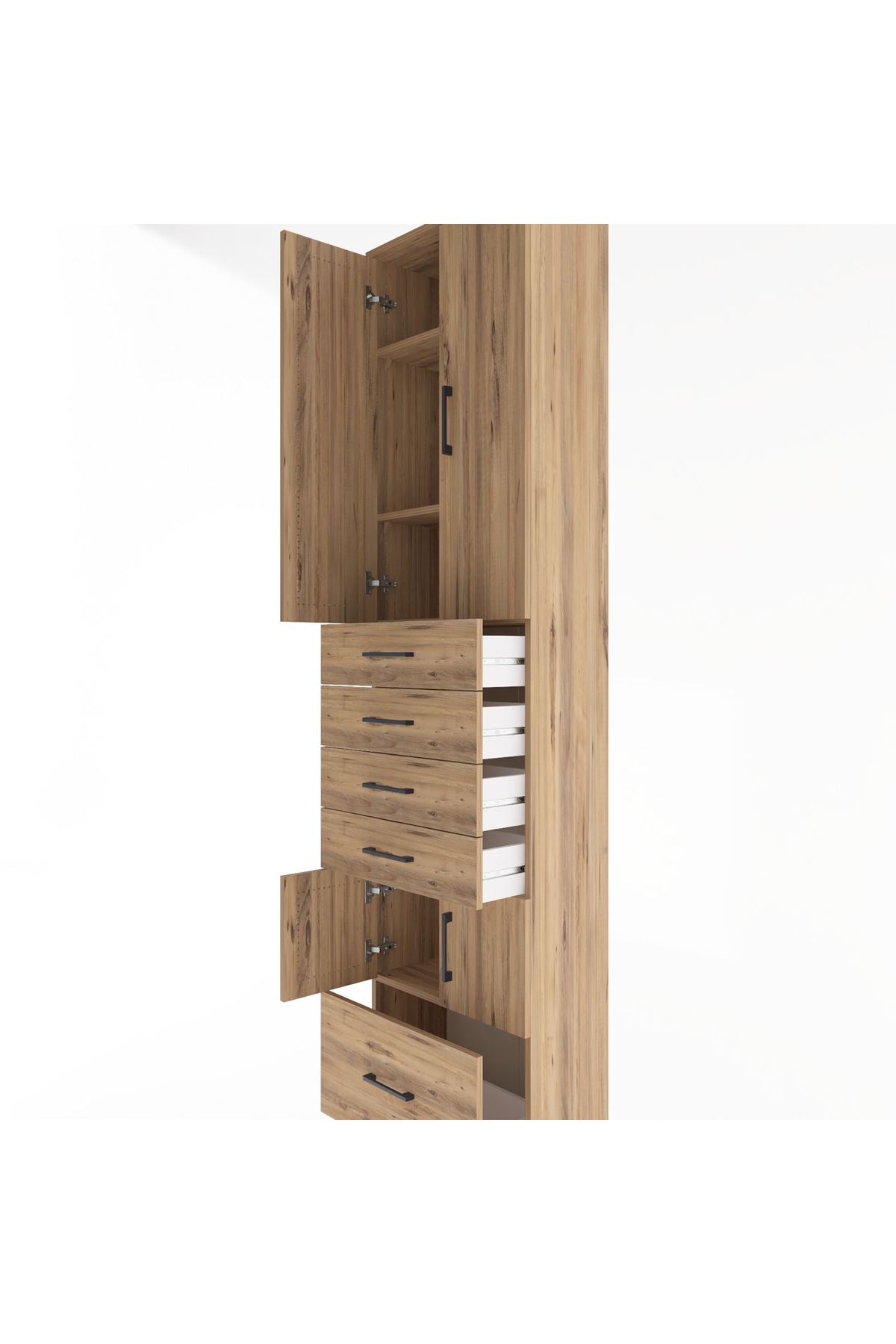 Arges Dolap 4 Raflı 5 Çekmeceli 4 Kapaklı 60x30x243 - S32M014V9A