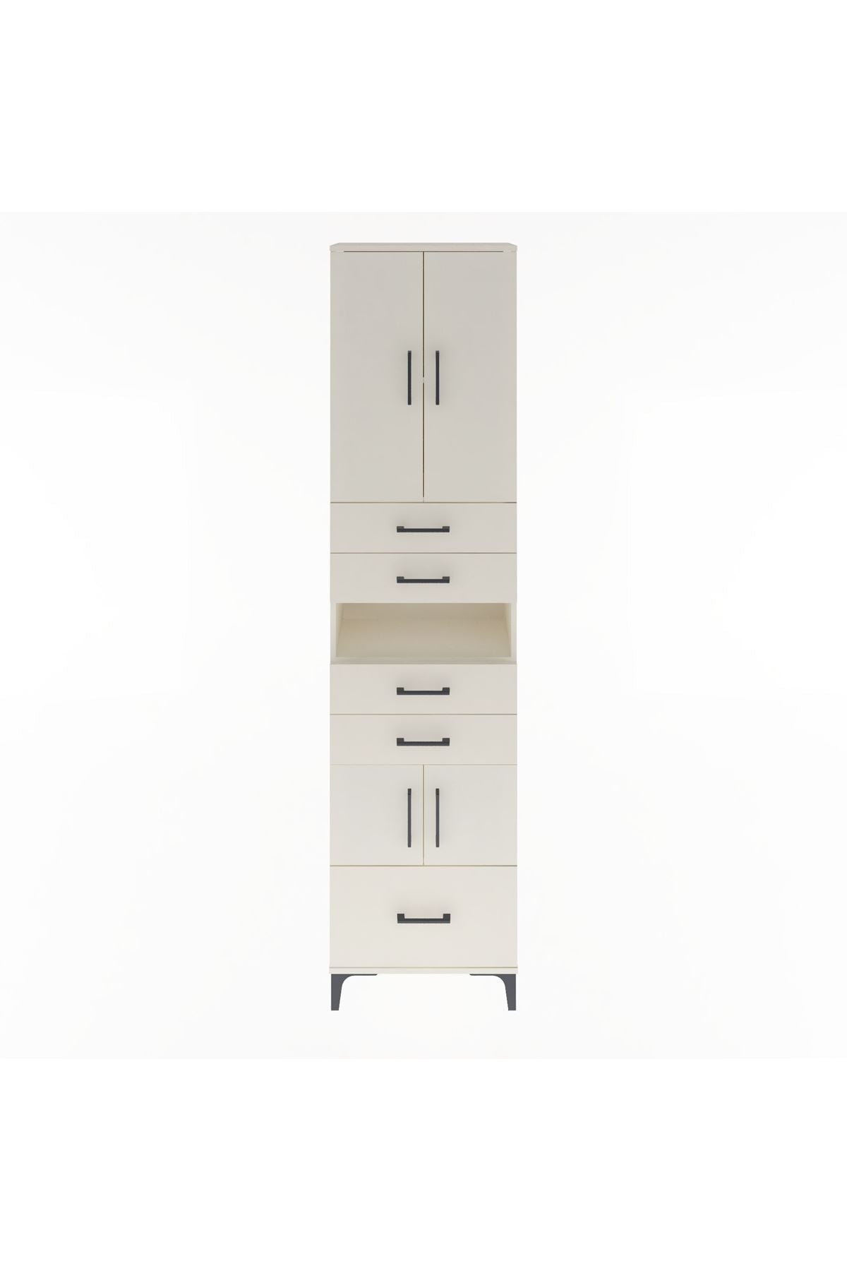 Arges Dolap 4 Raflı 5 Çekmeceli 4 Kapaklı 60x30x243 - S32M015V1A
