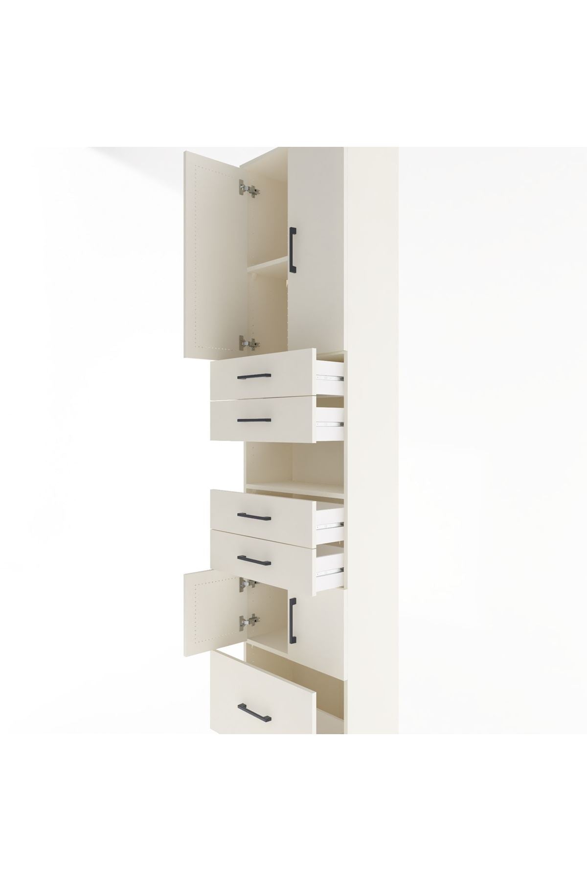 Arges Dolap 4 Raflı 5 Çekmeceli 4 Kapaklı 60x30x243 - S32M015V1A