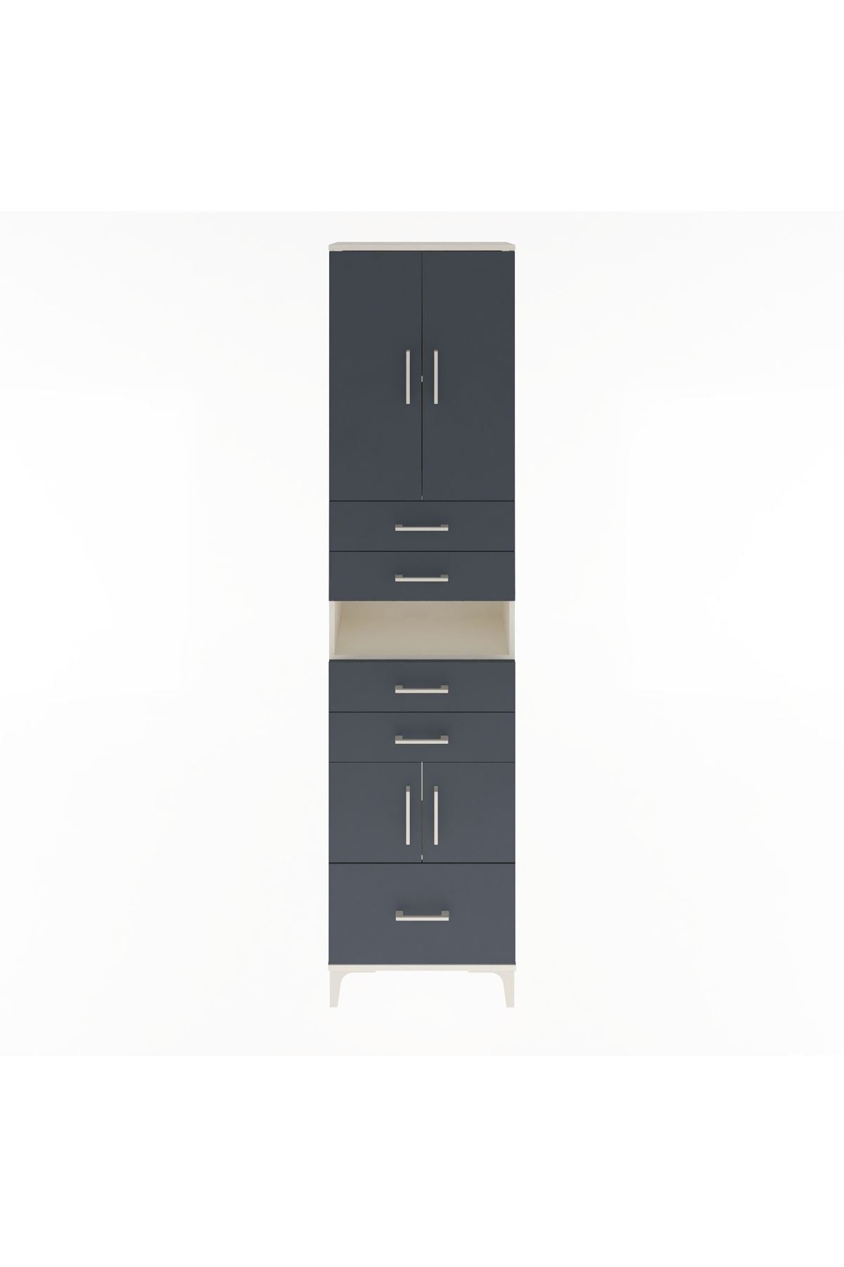Arges Dolap 4 Raflı 5 Çekmeceli 4 Kapaklı 60x30x243 - S32M015V2A