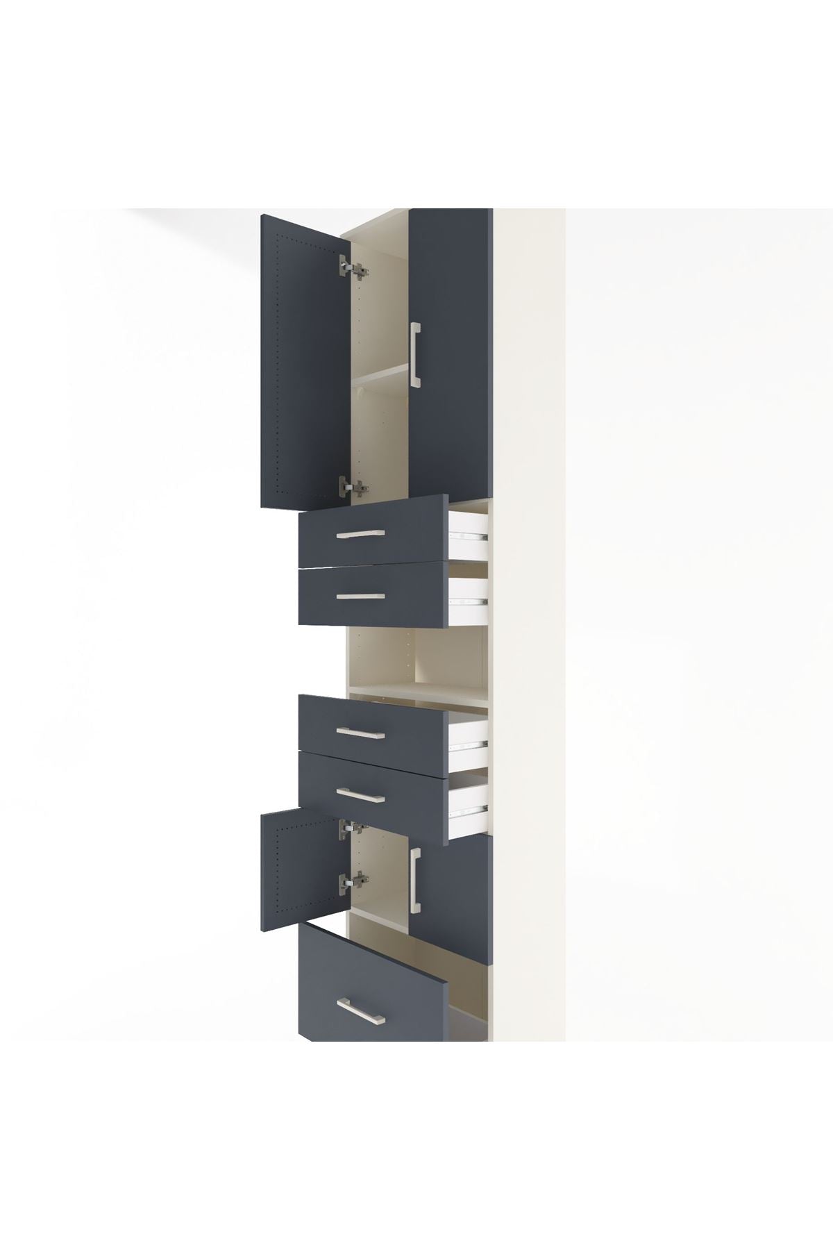 Arges Dolap 4 Raflı 5 Çekmeceli 4 Kapaklı 60x30x243 - S32M015V2A
