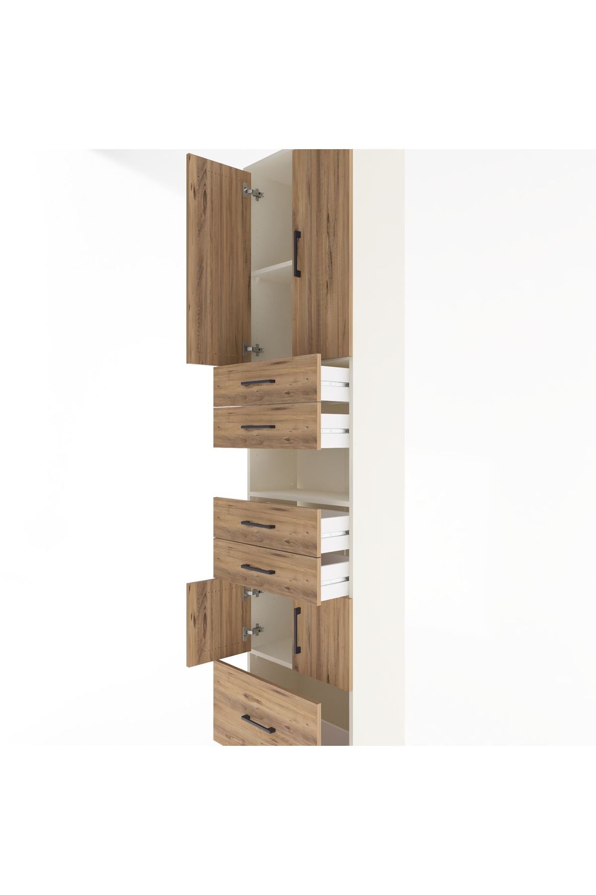 Arges Dolap 4 Raflı 5 Çekmeceli 4 Kapaklı 60x30x243 - S32M015V3A