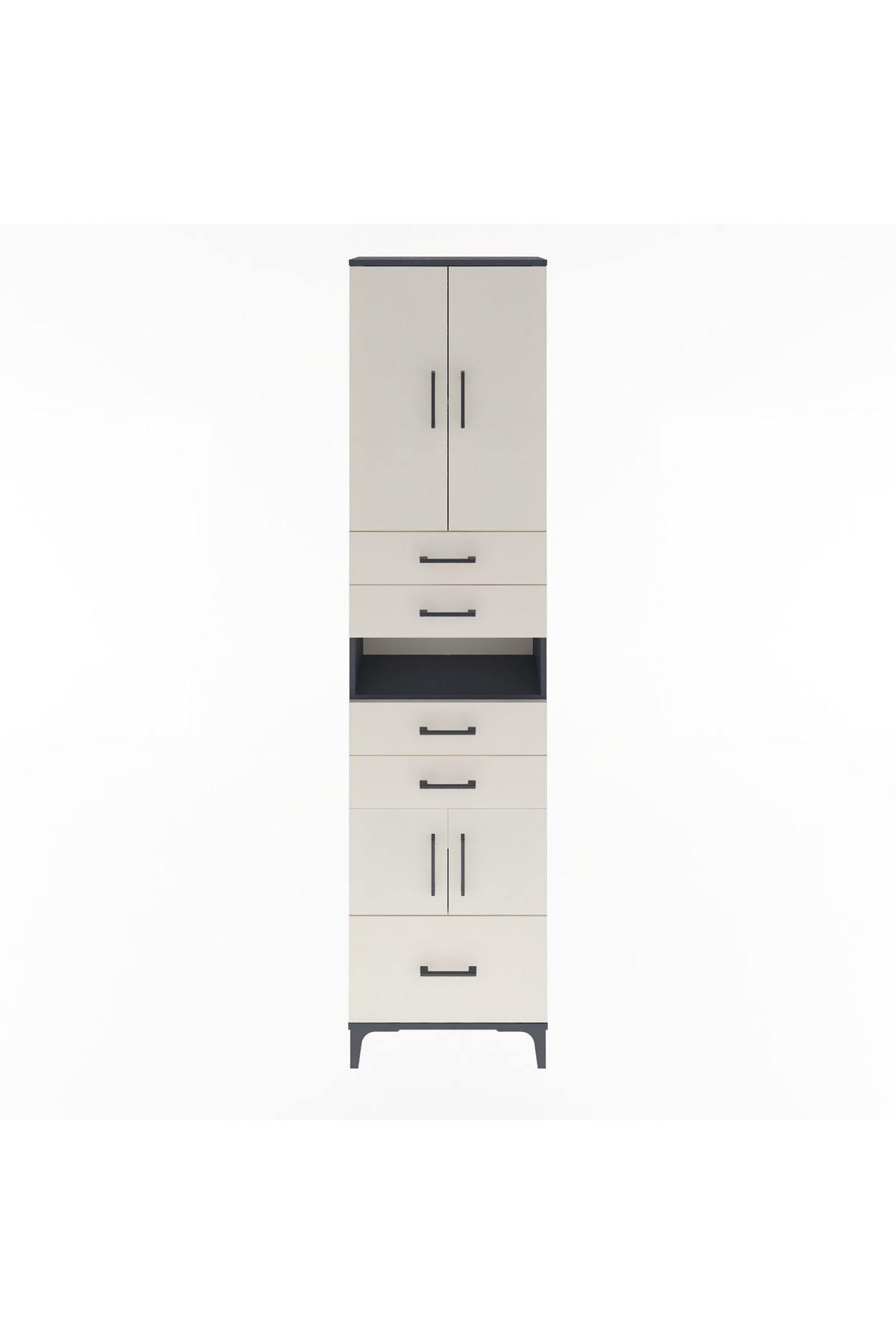 Arges Dolap 4 Raflı 5 Çekmeceli 4 Kapaklı 60x30x243 - S32M015V4A