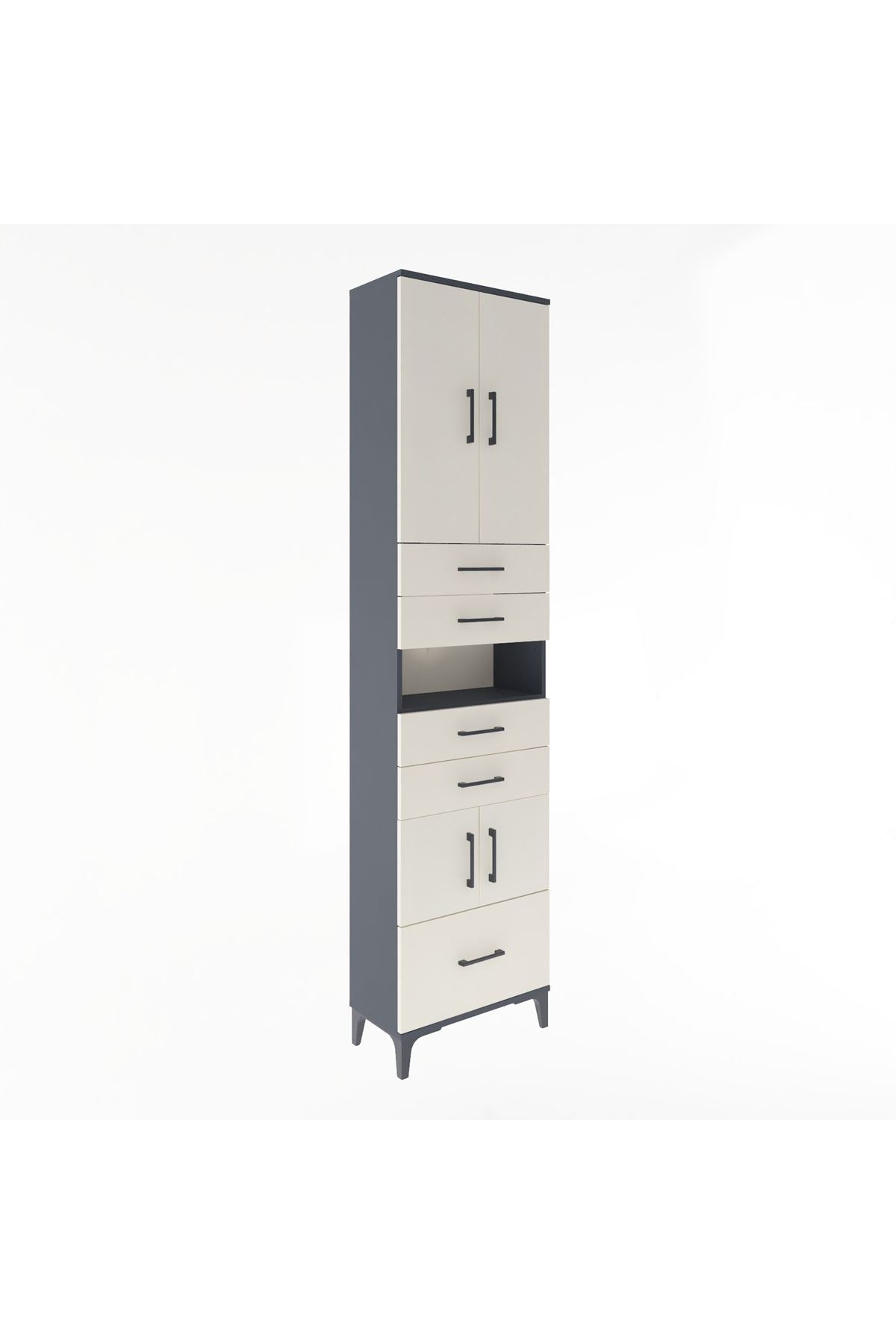 Arges Dolap 4 Raflı 5 Çekmeceli 4 Kapaklı 60x30x243 - S32M015V4A