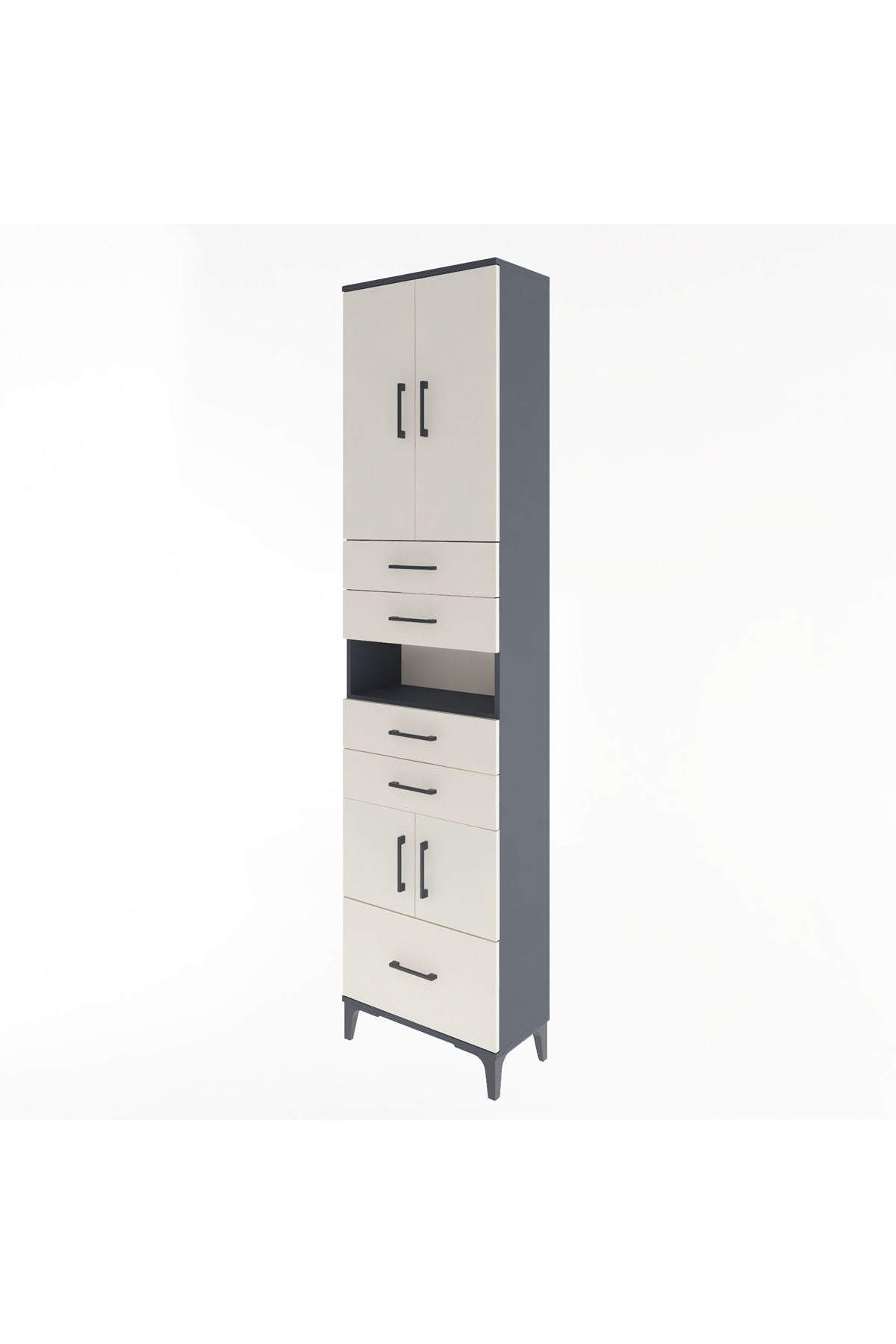 Arges Dolap 4 Raflı 5 Çekmeceli 4 Kapaklı 60x30x243 - S32M015V4A