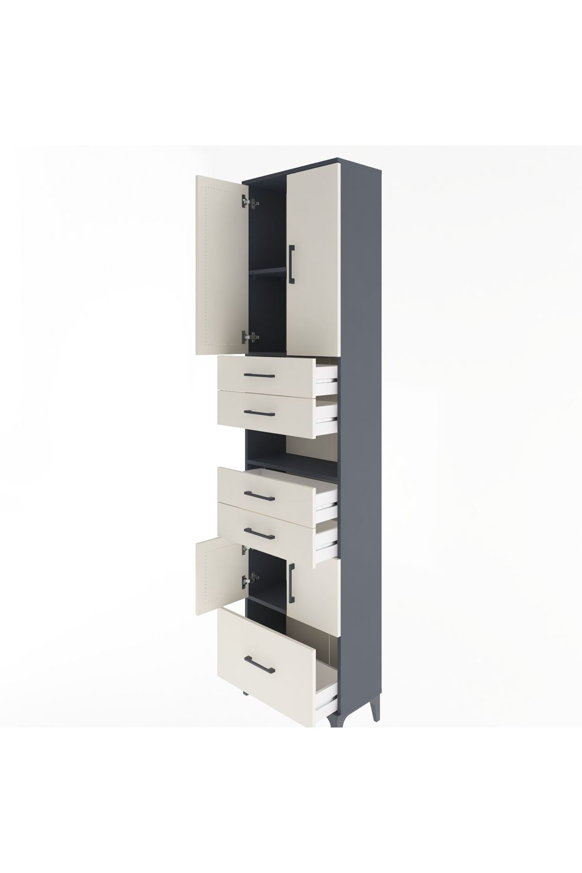 Arges Dolap 4 Raflı 5 Çekmeceli 4 Kapaklı 60x30x243 - S32M015V4A