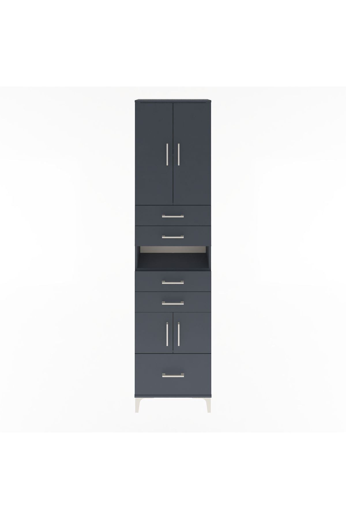 Arges Dolap 4 Raflı 5 Çekmeceli 4 Kapaklı 60x30x243 - S32M015V5A