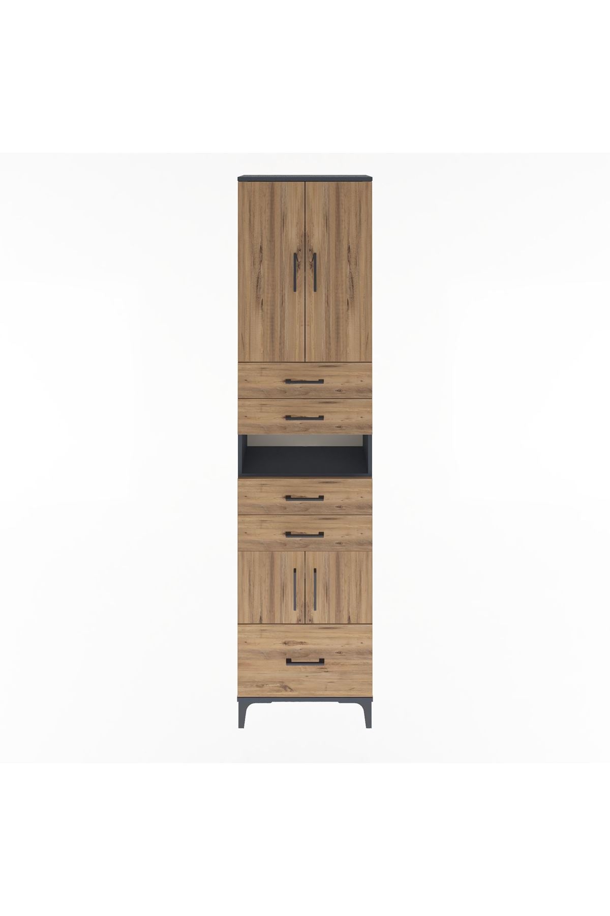 Arges Dolap 4 Raflı 5 Çekmeceli 4 Kapaklı 60x30x243 - S32M015V6A