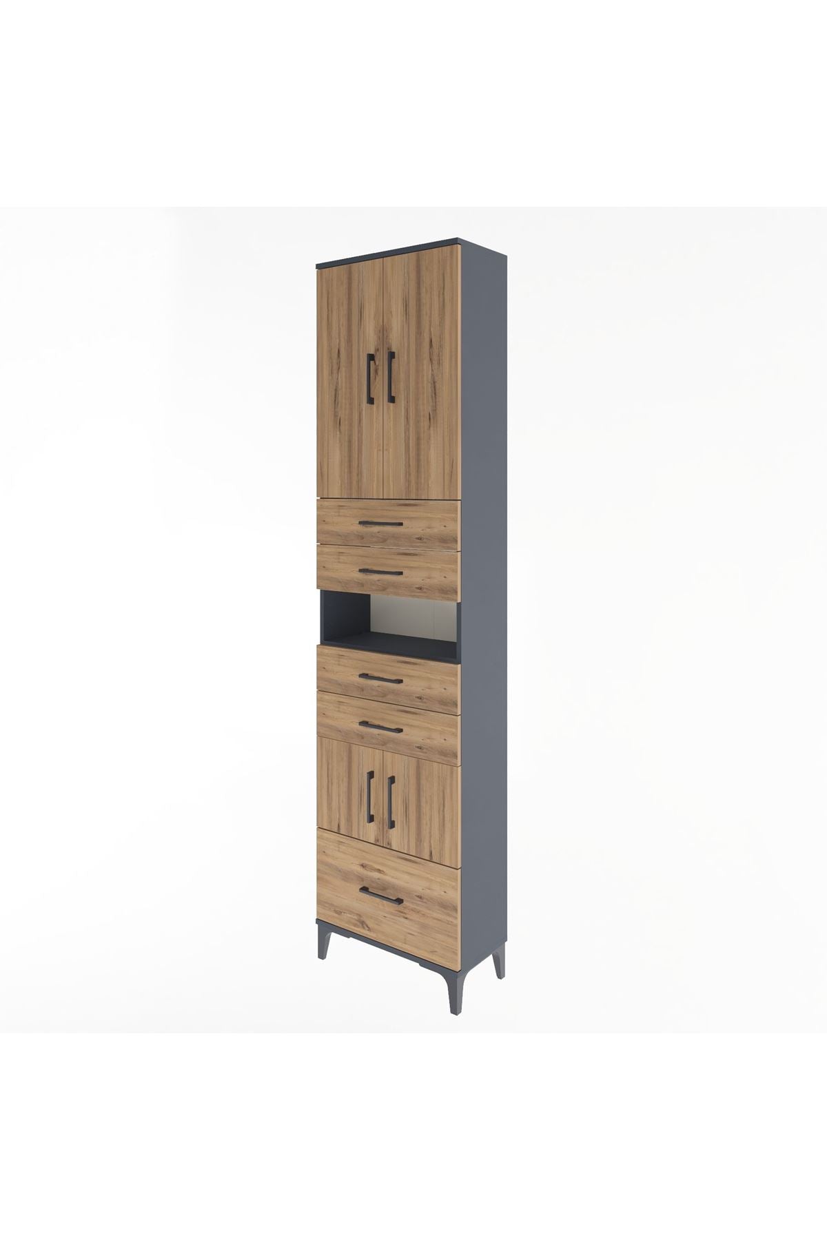 Arges Dolap 4 Raflı 5 Çekmeceli 4 Kapaklı 60x30x243 - S32M015V6A