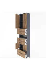 Arges Dolap 4 Raflı 5 Çekmeceli 4 Kapaklı 60x30x243 - S32M015V6A