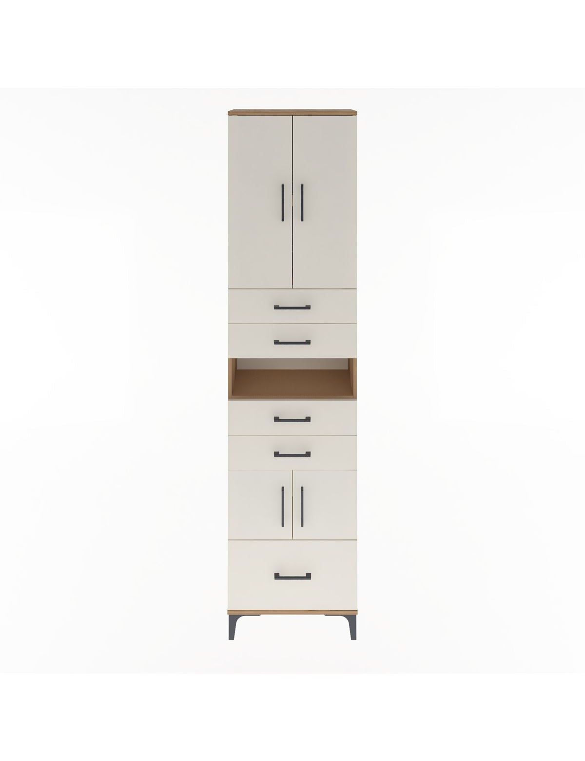 Arges Dolap 4 Raflı 5 Çekmeceli 4 Kapaklı 60x30x243 - S32M015V7A