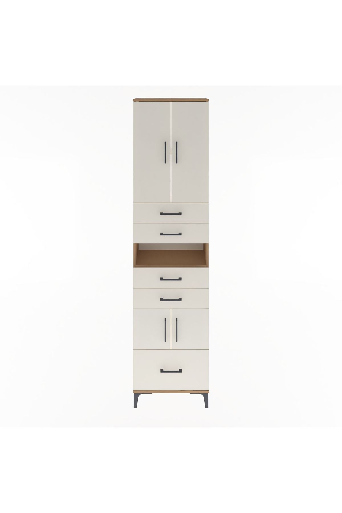 Arges Dolap 4 Raflı 5 Çekmeceli 4 Kapaklı 60x30x243 - S32M015V7A