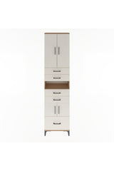 Arges Dolap 4 Raflı 5 Çekmeceli 4 Kapaklı 60x30x243
