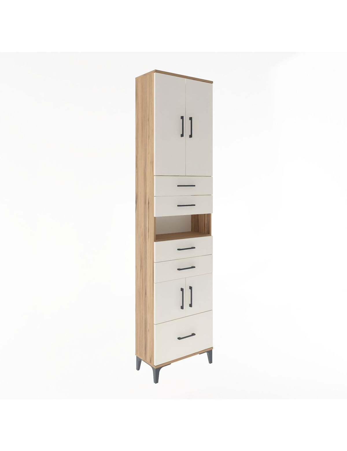 Arges Dolap 4 Raflı 5 Çekmeceli 4 Kapaklı 60x30x243 - S32M015V7A