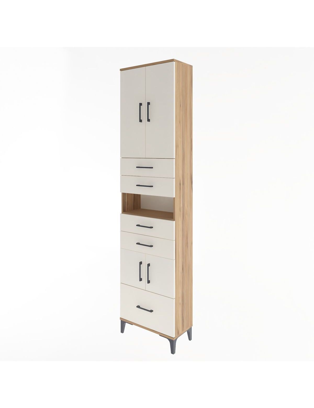 Arges Dolap 4 Raflı 5 Çekmeceli 4 Kapaklı 60x30x243 - S32M015V7A