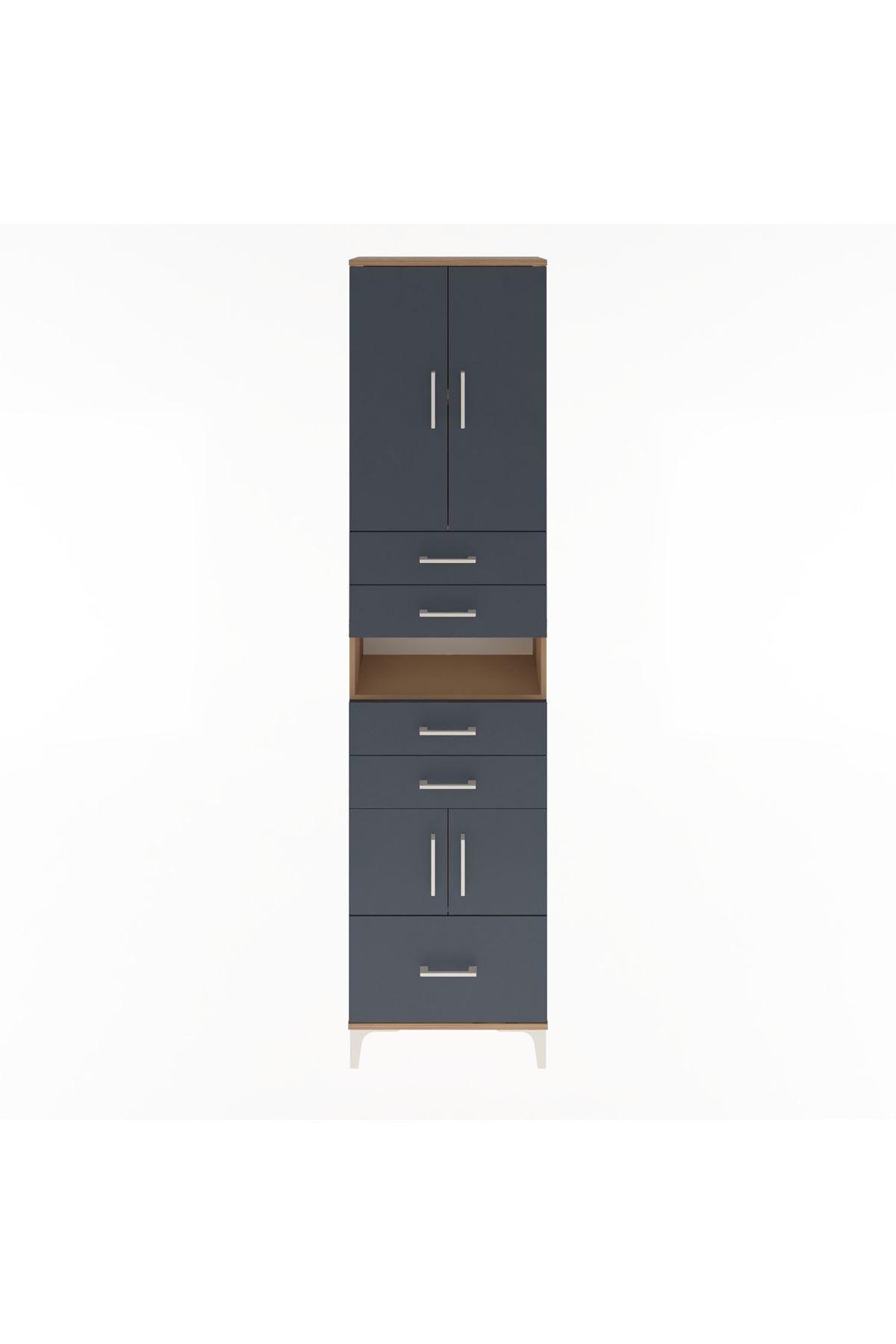 Arges Dolap 4 Raflı 5 Çekmeceli 4 Kapaklı 60x30x243 - S32M015V8A