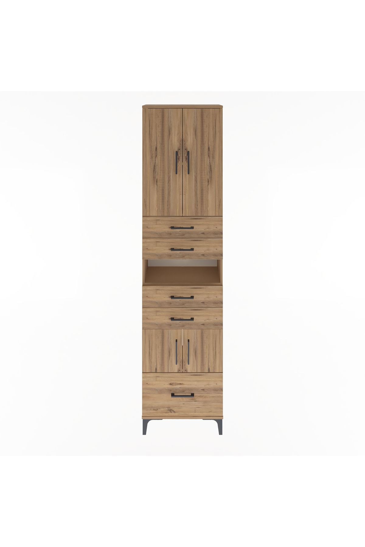 Arges Dolap 4 Raflı 5 Çekmeceli 4 Kapaklı 60x30x243 - S32M015V9A
