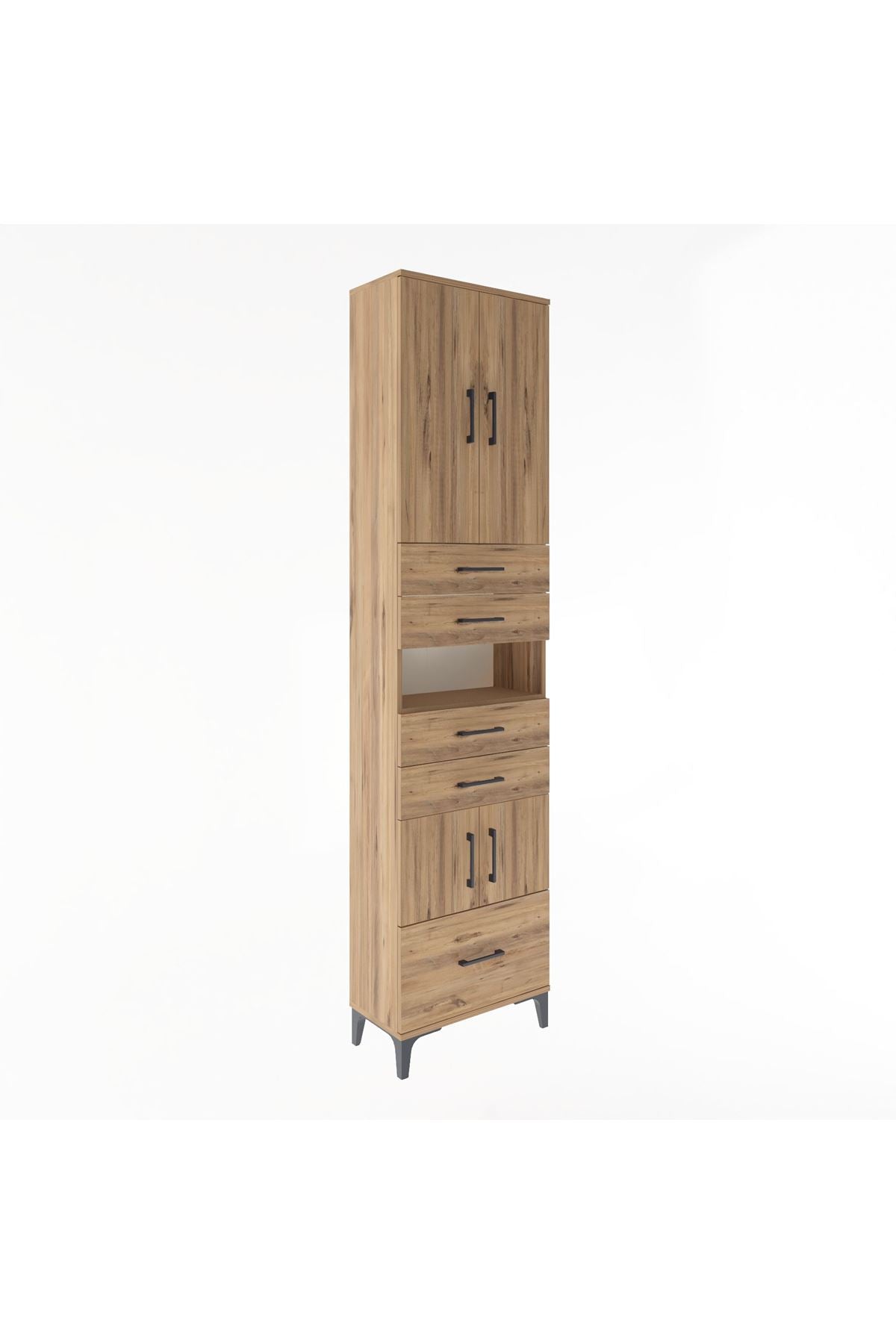 Arges Dolap 4 Raflı 5 Çekmeceli 4 Kapaklı 60x30x243 - S32M015V9A