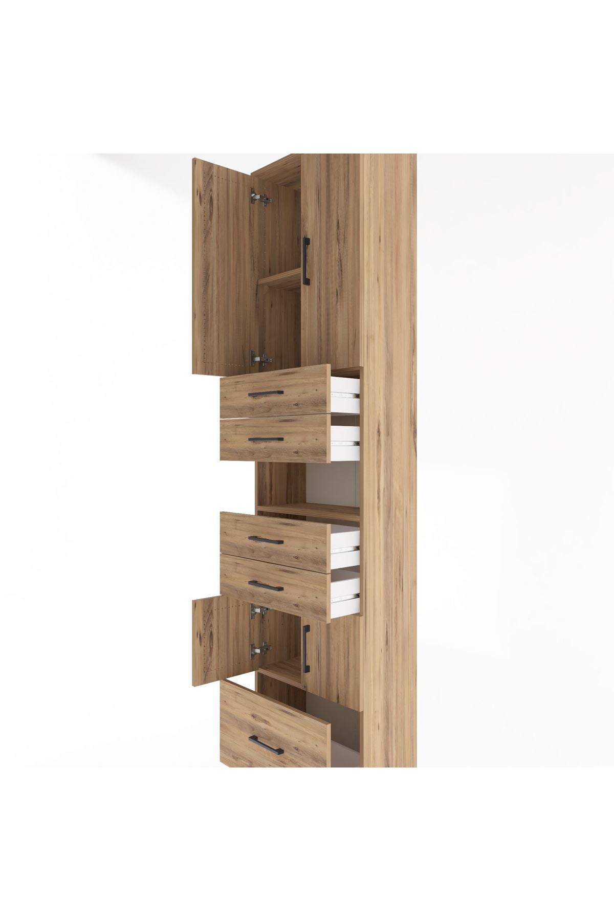 Arges Dolap 4 Raflı 5 Çekmeceli 4 Kapaklı 60x30x243 - S32M015V9A