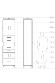 Arges Dolap 4 Raflı 5 Çekmeceli 4 Kapaklı 60x30x243 - S32M015V9A