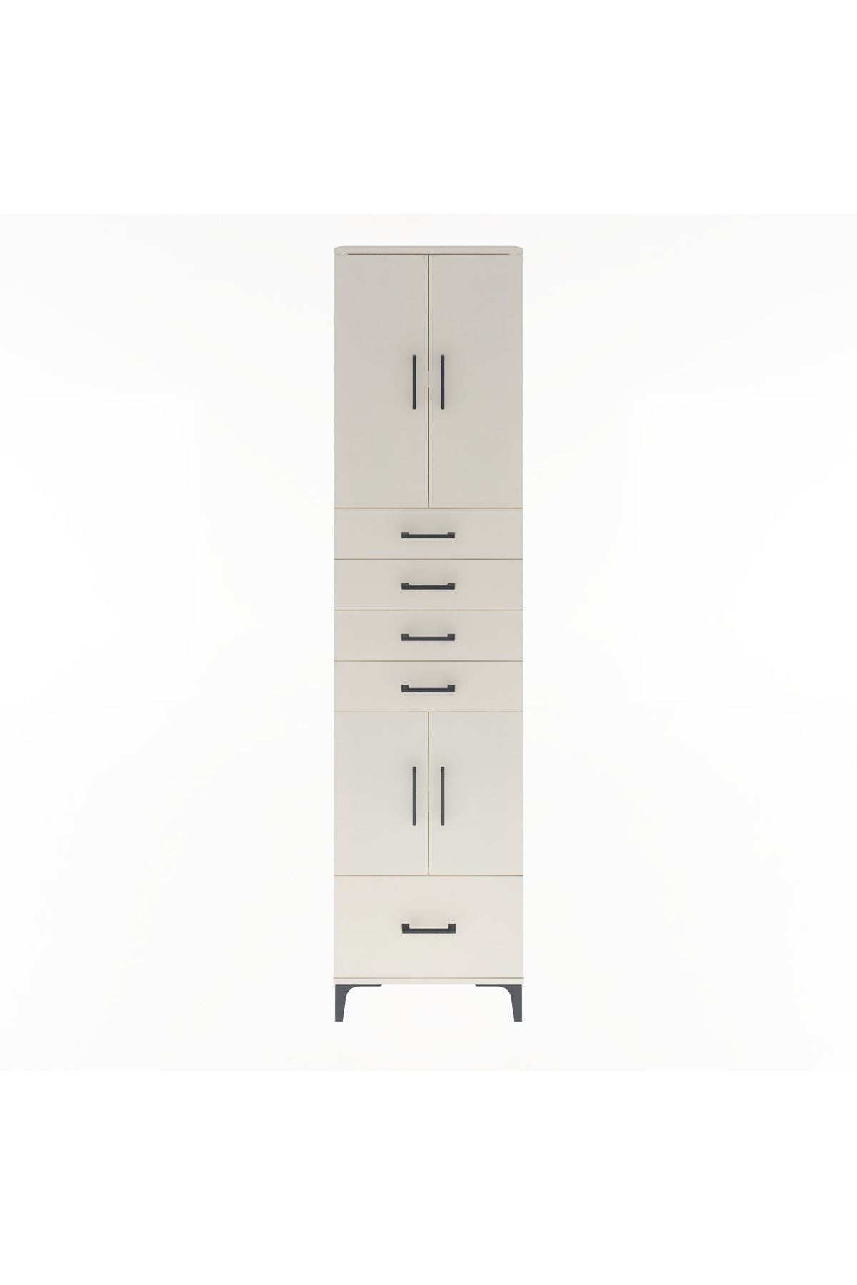 Arges Dolap 4 Raflı 5 Çekmeceli 4 Kapaklı 60x30x243 - S32M016V1A