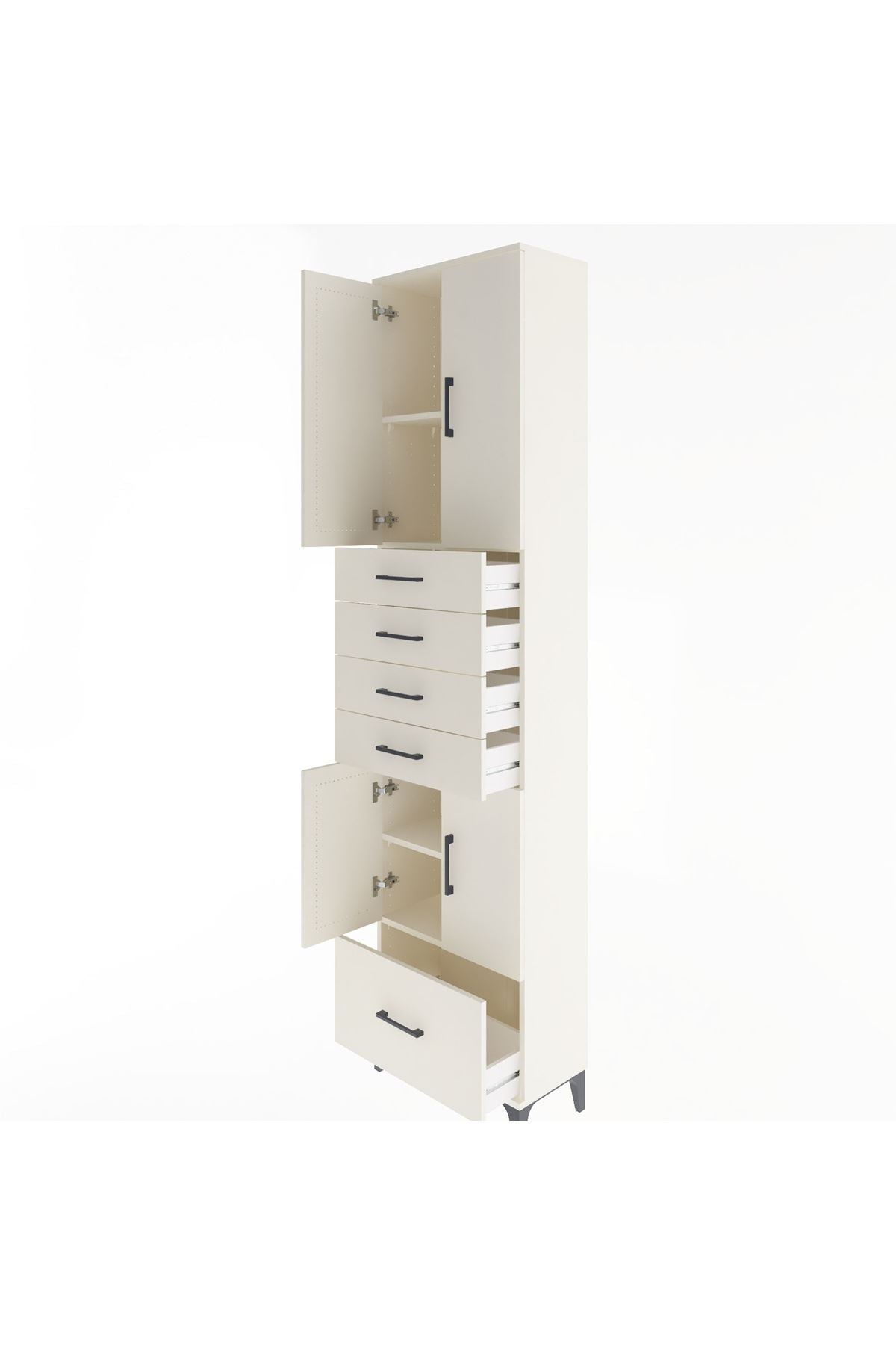 Arges Dolap 4 Raflı 5 Çekmeceli 4 Kapaklı 60x30x243 - S32M016V1A