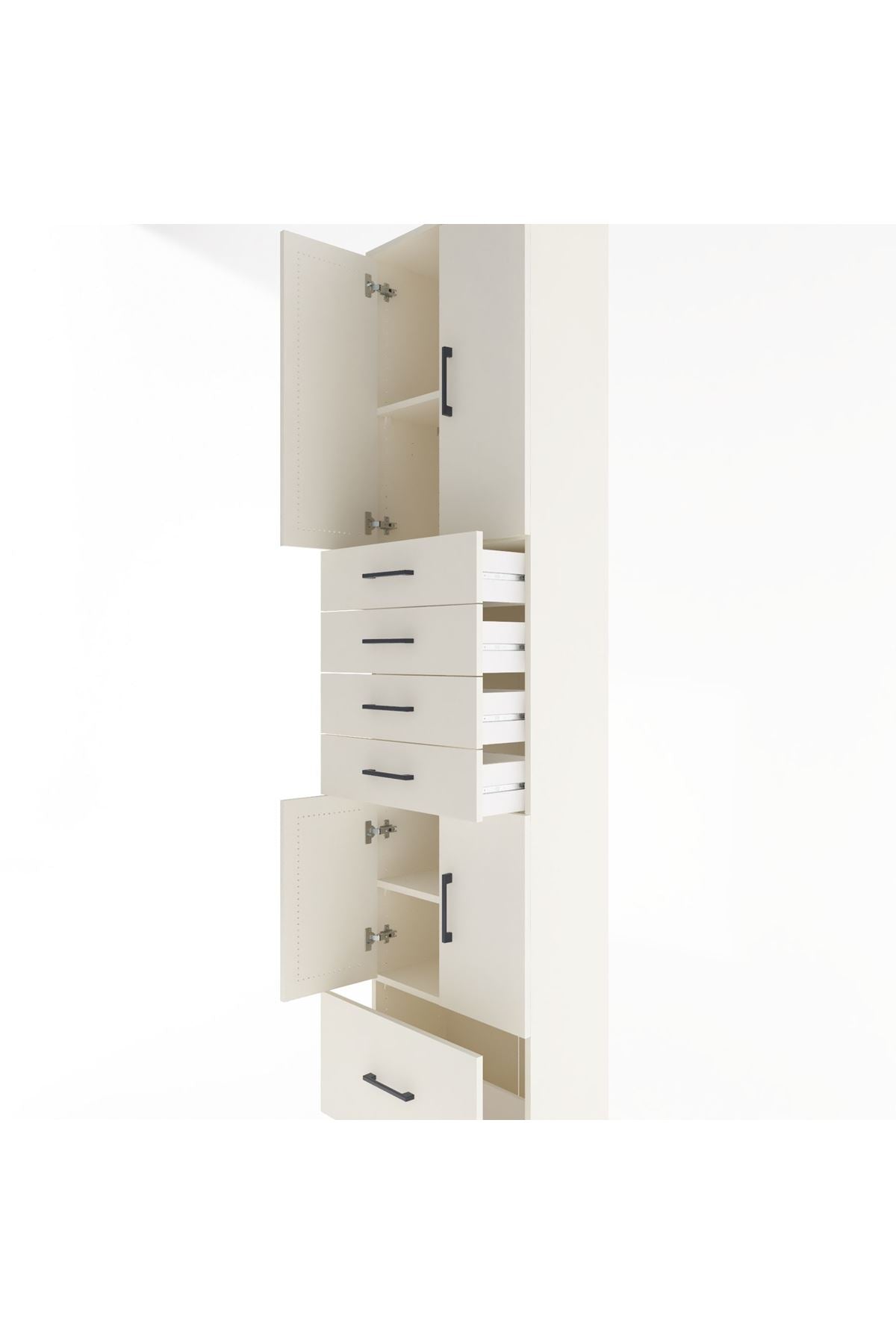 Arges Dolap 4 Raflı 5 Çekmeceli 4 Kapaklı 60x30x243 - S32M016V1A