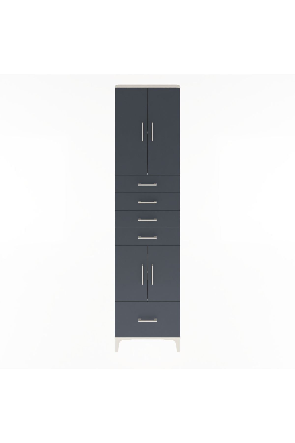Arges Dolap 4 Raflı 5 Çekmeceli 4 Kapaklı 60x30x243 - S32M016V2A