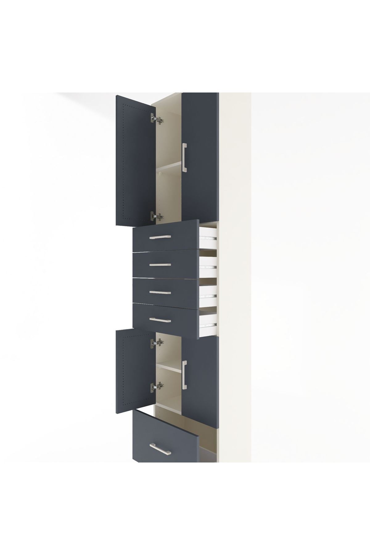 Arges Dolap 4 Raflı 5 Çekmeceli 4 Kapaklı 60x30x243 - S32M016V2A