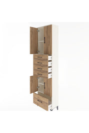 Arges Dolap 4 Raflı 5 Çekmeceli 4 Kapaklı 60x30x243 - S32M016V3A
