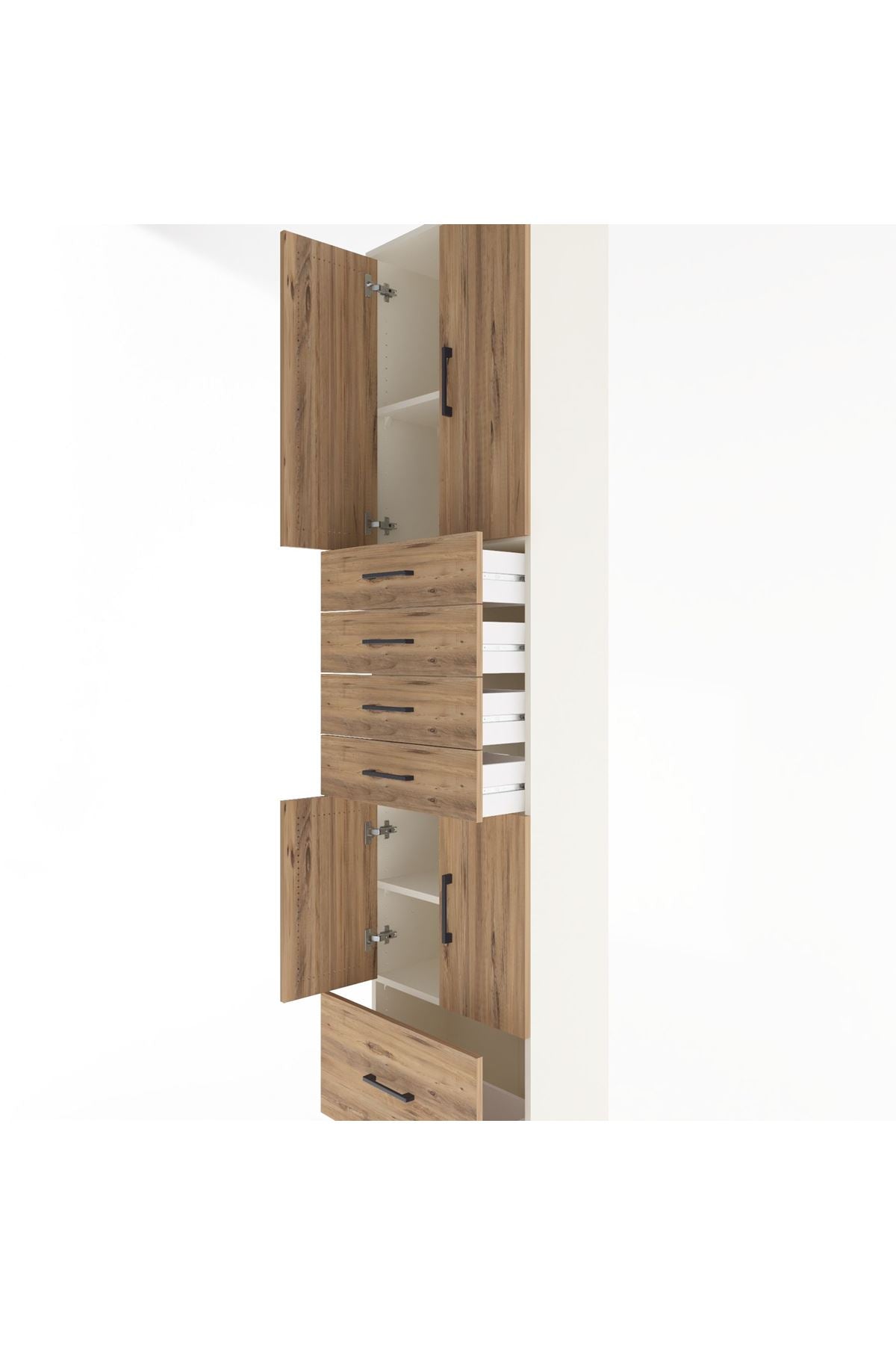 Arges Dolap 4 Raflı 5 Çekmeceli 4 Kapaklı 60x30x243 - S32M016V3A