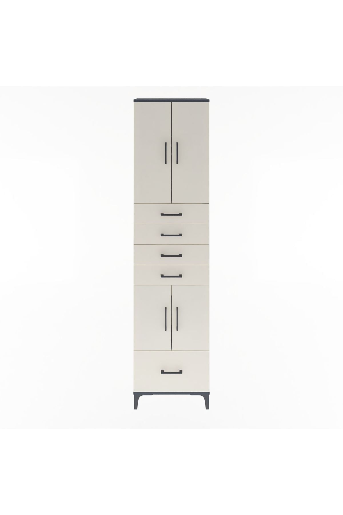 Arges Dolap 4 Raflı 5 Çekmeceli 4 Kapaklı 60x30x243 - S32M016V4A