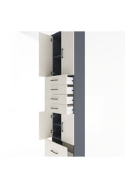 Arges Dolap 4 Raflı 5 Çekmeceli 4 Kapaklı 60x30x243 - S32M016V4A