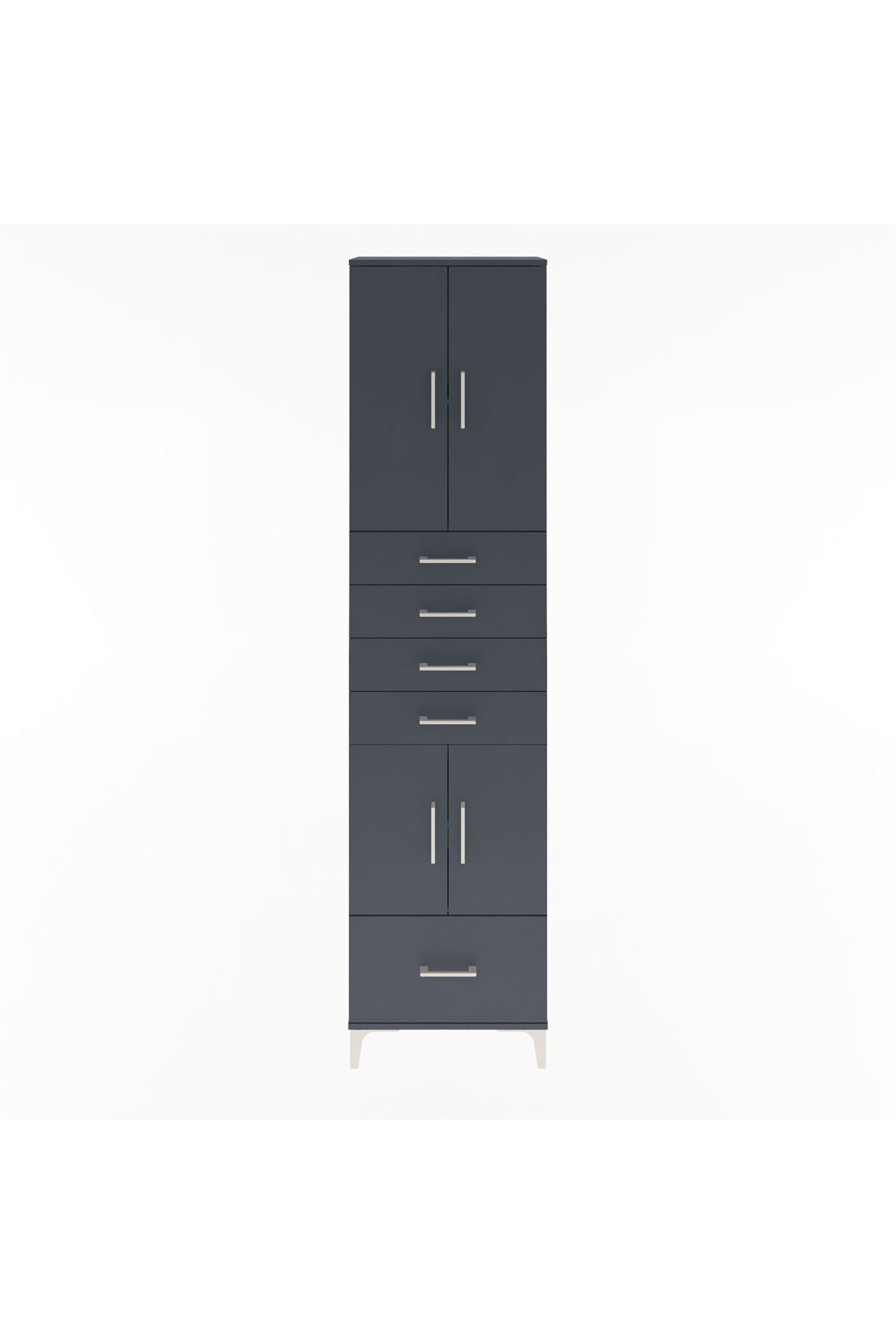Arges Dolap 4 Raflı 5 Çekmeceli 4 Kapaklı 60x30x243 - S32M016V5A