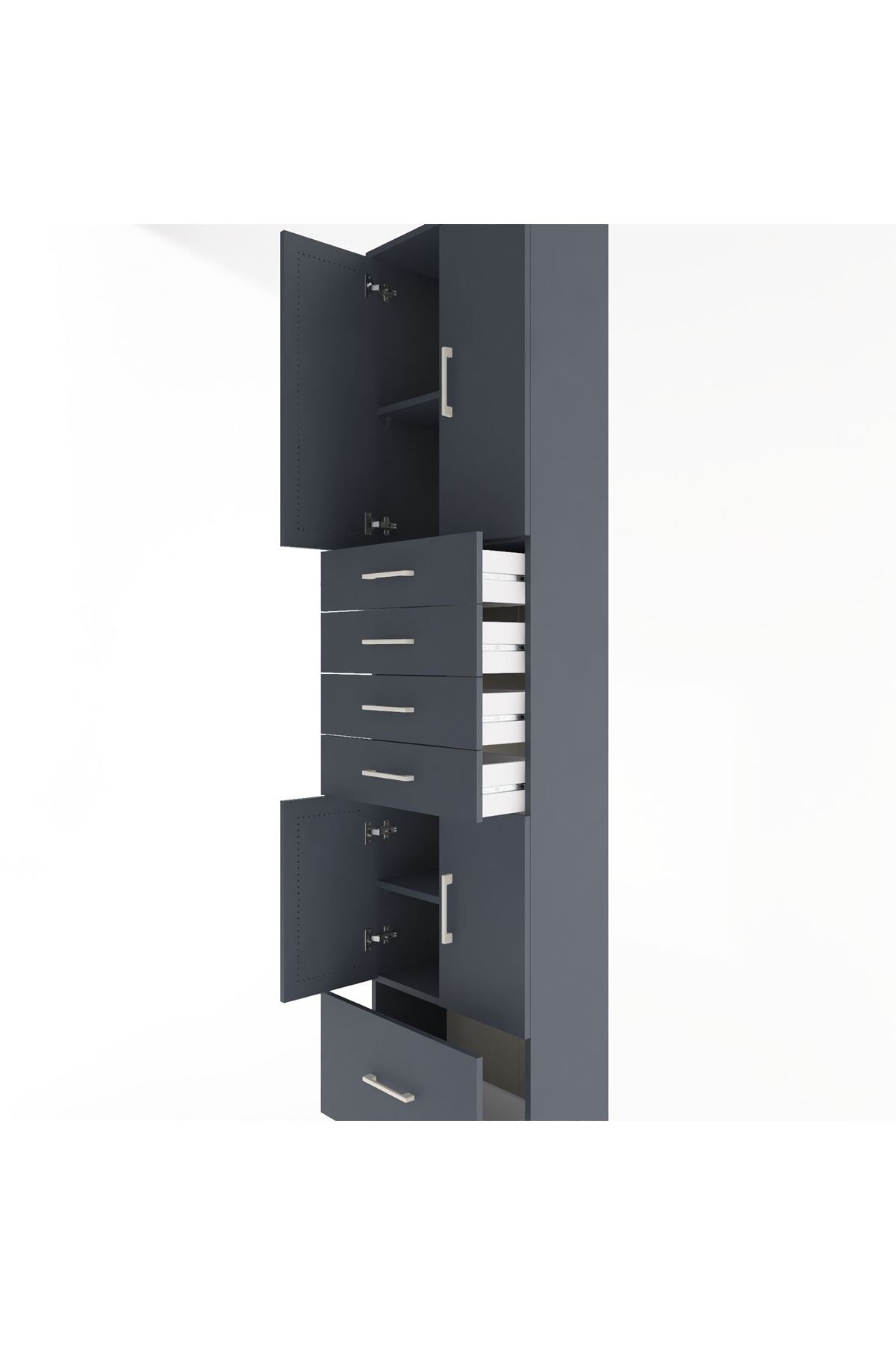 Arges Dolap 4 Raflı 5 Çekmeceli 4 Kapaklı 60x30x243 - S32M016V5A