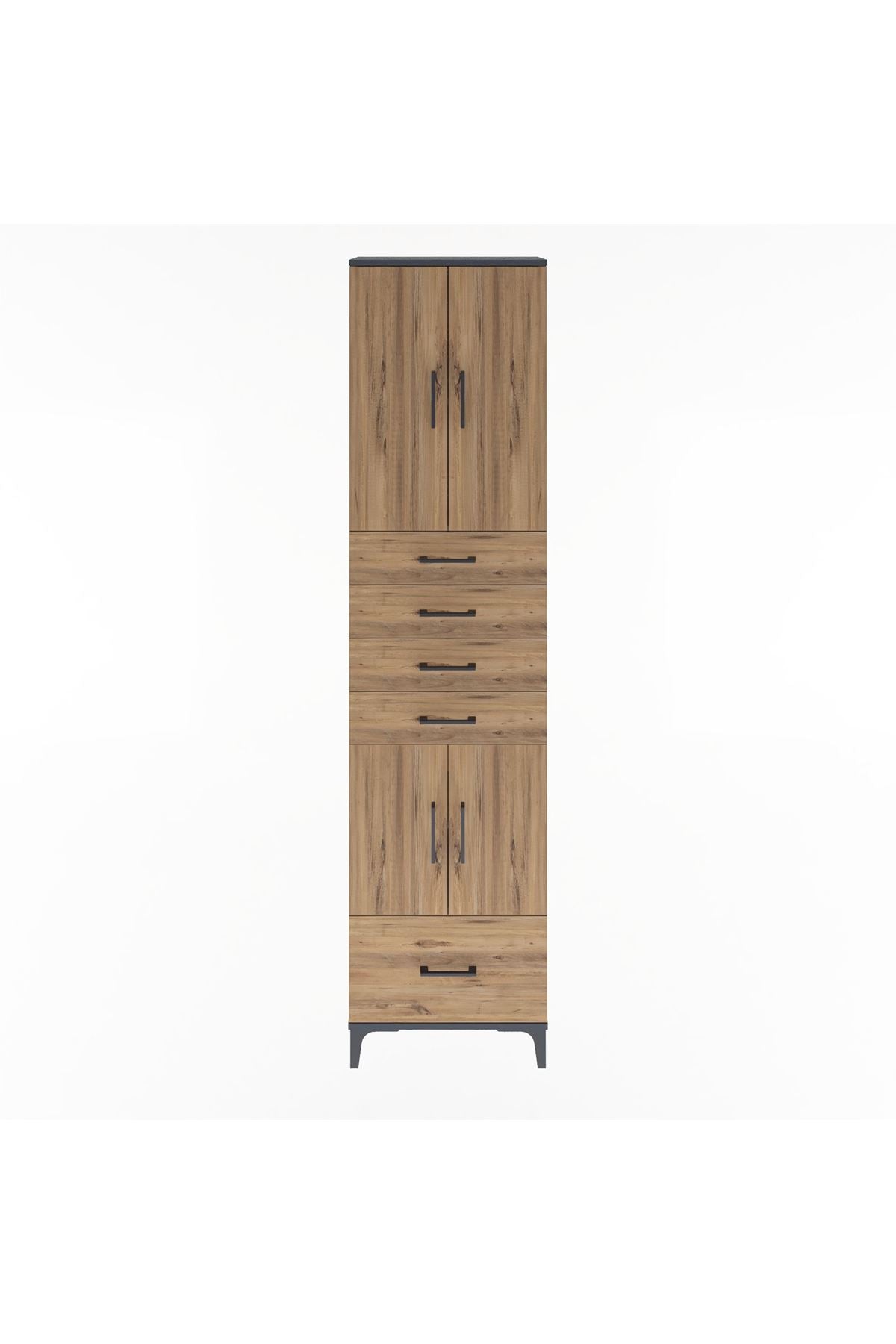 Arges Dolap 4 Raflı 5 Çekmeceli 4 Kapaklı 60x30x243 - S32M016V6A