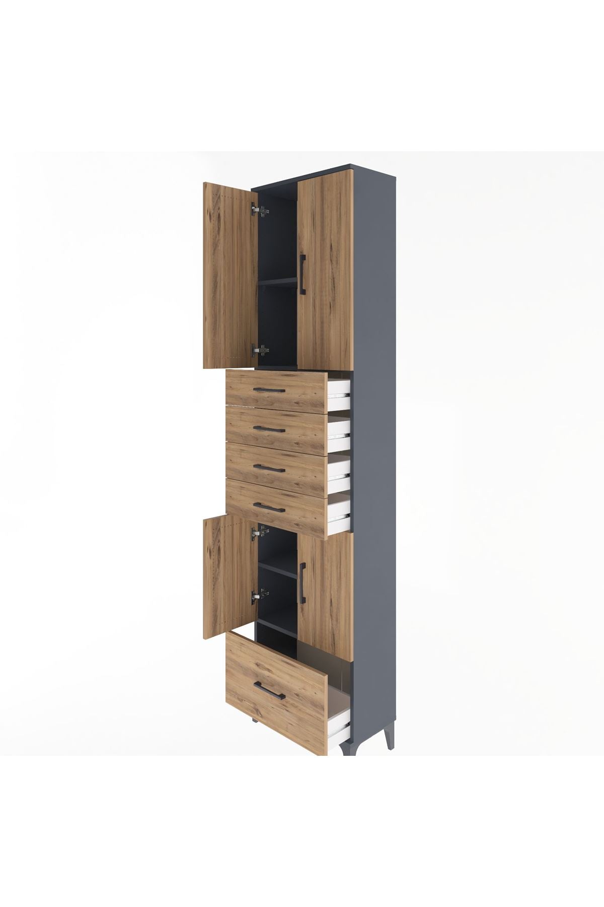 Arges Dolap 4 Raflı 5 Çekmeceli 4 Kapaklı 60x30x243 - S32M016V6A